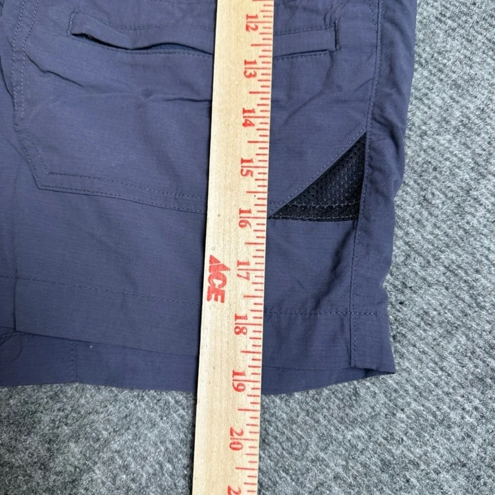 LL Bean Mens Hiking Shorts Gray Blue Nylon Mesh Lined Belted Outdoor 274658